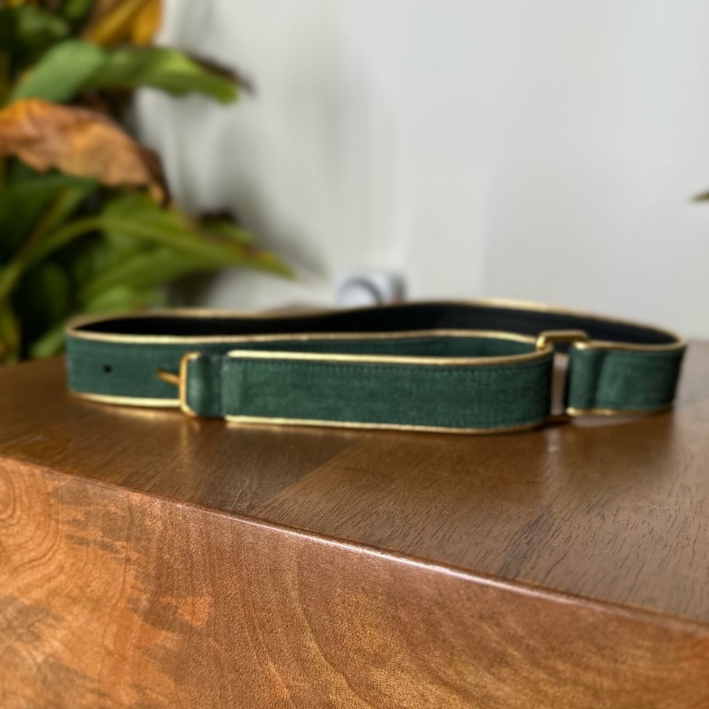 Yves Saint Laurent Green and Gold Belt